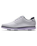 FootJoy FJ Traditions Womens Golf Shoe Wide Fit White/Purple