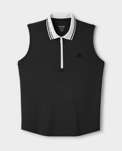 TILLEY Sleeveless Polo Black