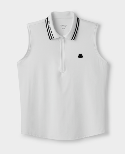 TILLEY Sleeveless Polo White