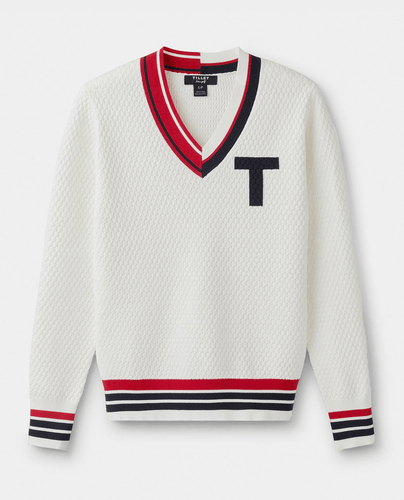 TILLEY Golf V Sweater Off White