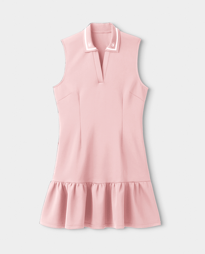 TILLEY Scuba Ruffle Hem Dress Perfect Pink