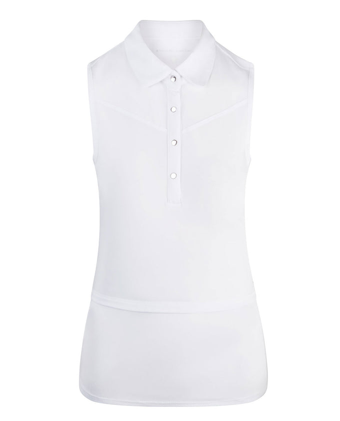 SWING OUT SISTER Amelie Sleeveless Polo White