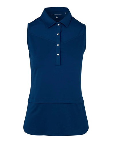 SWING OUT SISTER Amelie Sleeveless Polo Atlantic Blue
