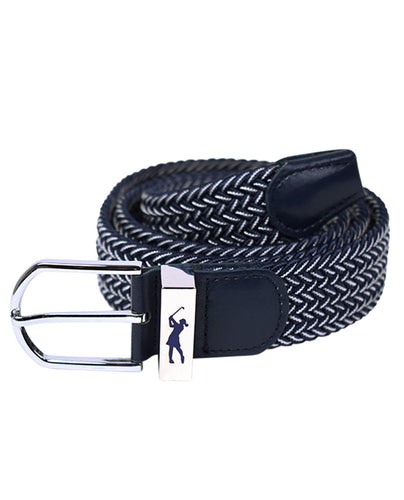 SURPRIZE SHOP Woven Stretch Belt - Navy/White