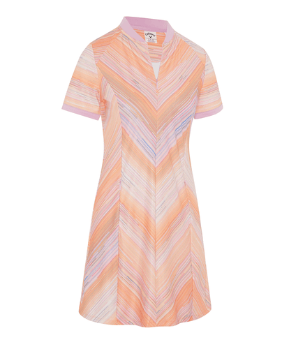 CALLAWAY Striped Short Sleeve Dress CGDSE008 Papaya