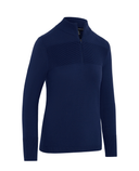 CALLAWAY Women's Soft-Stretch Navy Zip Neck Sweater CGGFG035 Blue Depths