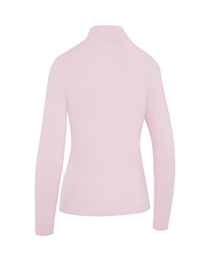 CALLAWAY Women's Soft-Stretch Navy Zip Neck Sweater CGGFG035 Cherry Blossom