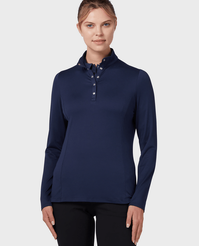 CALLAWAY Polo en Jersey Doublé au Dos en Polaire Thermique 077 Marine