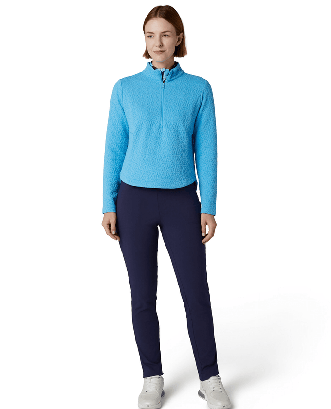 CALLAWAY 1/2 Zip Quilted Textured Top CGKFF077 Ethereal Blue