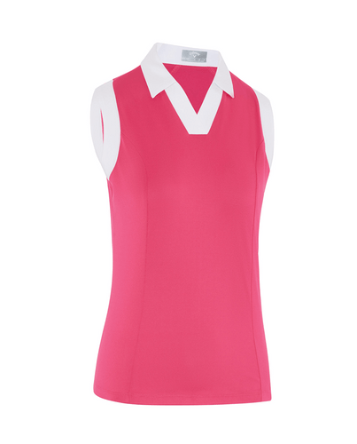 CALLAWAY Sleeveless Block Polo CGKSD034 Pink Peacock