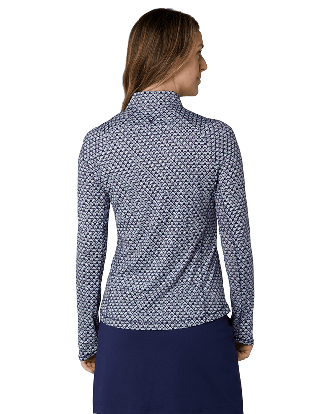 CALLAWAY Scarf Geo Sun Protection Long Sleeve Polo CGKSG017 Navy