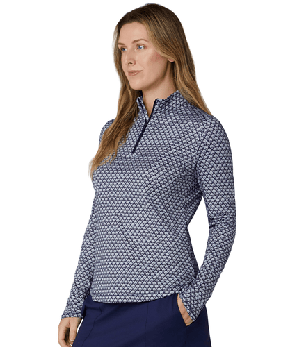 CALLAWAY Scarf Geo Sun Protection Long Sleeve Polo CGKSG017 Navy