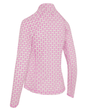 CALLAWAY Deco Geo Sun Protection Long Sleeve Polo CGKSG060 Fuchsia Purple