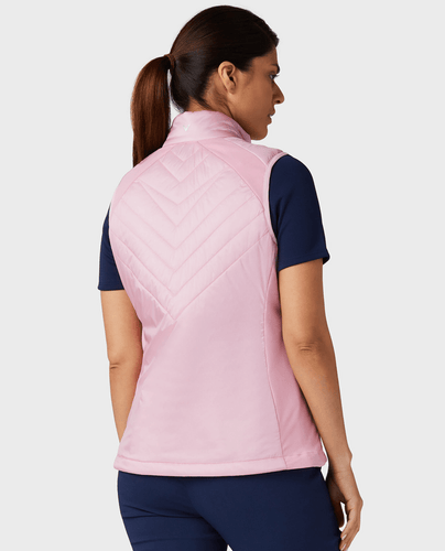 CALLAWAY Engineered Thermal Chev Quilted Vest D024 Pink Nectar