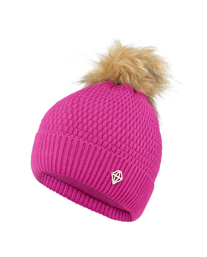 PURE GOLF Greta Waterproof Bobble Hat Pink Topaz