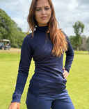 SWING OUT SISTER Nia Ribbed Winter Roll Neck True Navy