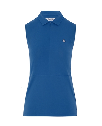 ORIGINAL PENGUIN Zip Sleeveless Polo OGKSE046 Nebulas Blue