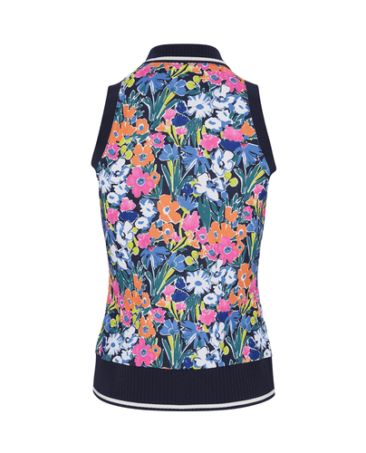 ORIGINAL PENGUIN Sleeveless Polo With Scallop Rib OGKSG015 Sketch Floral