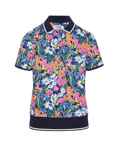ORIGINAL PENGUIN Short Sleeve Polo With Scallop Rib OGKSG017 Sketch Floral
