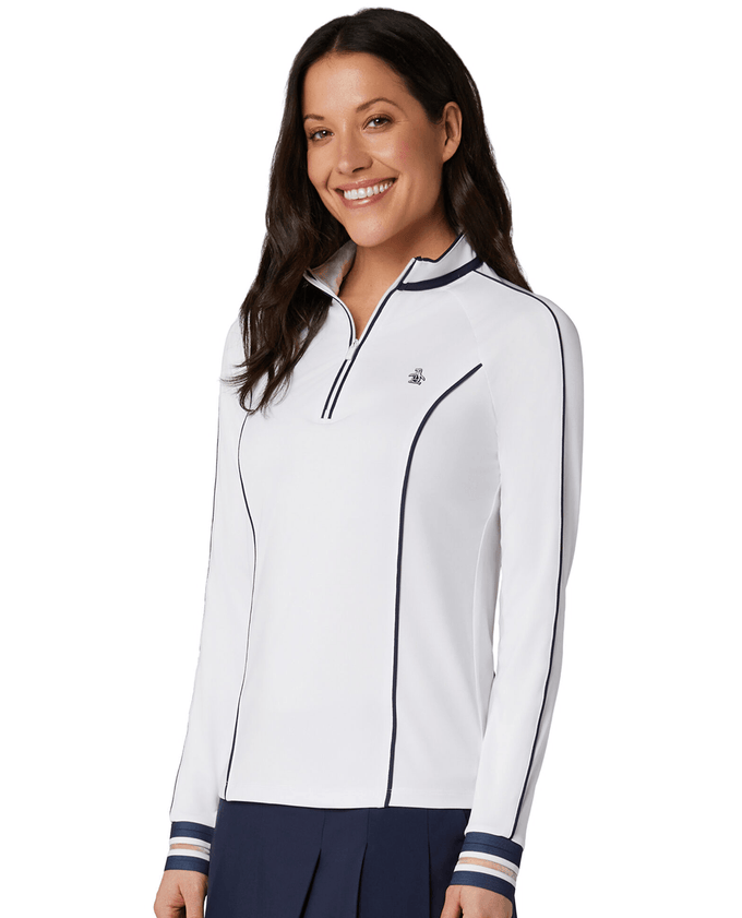 ORIGINAL PENGUIN Sun Protection Long Sleeve Polo OGKSG023 White