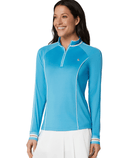 ORIGINAL PENGUIN Sun Protection Long Sleeve Polo OGKSG023 Aquarius