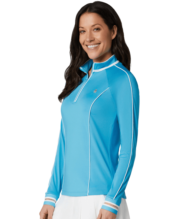 ORIGINAL PENGUIN Sun Protection Long Sleeve Polo OGKSG023 Aquarius