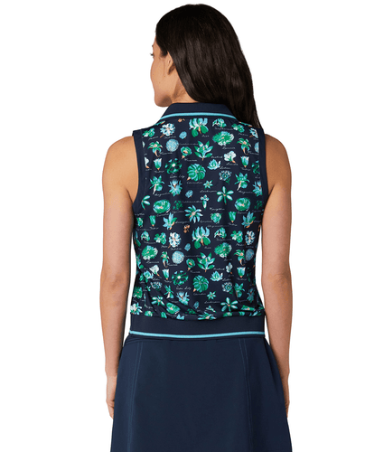 ORIGINAL PENGUIN Textbook Floral Sleeveless Polo OGKSG0C1 Navy