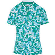 SIZE M - ORIGINAL PENGUIN Spliced Geo Short Sleeve Polo OGKSG0C2 Emerald - M / Emerald
