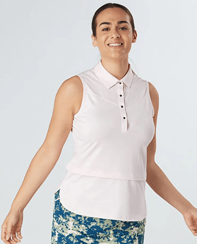 SWING OUT SISTER Amelie Sleeveless Polo Cherry Blossom