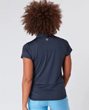 SWING OUT SISTER Amelie Cap Sleeve Polo Navy