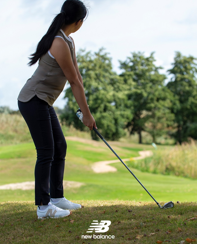 NEW BALANCE Womens 327 Waterproof Golf Shoe - Spikeless White/Tan