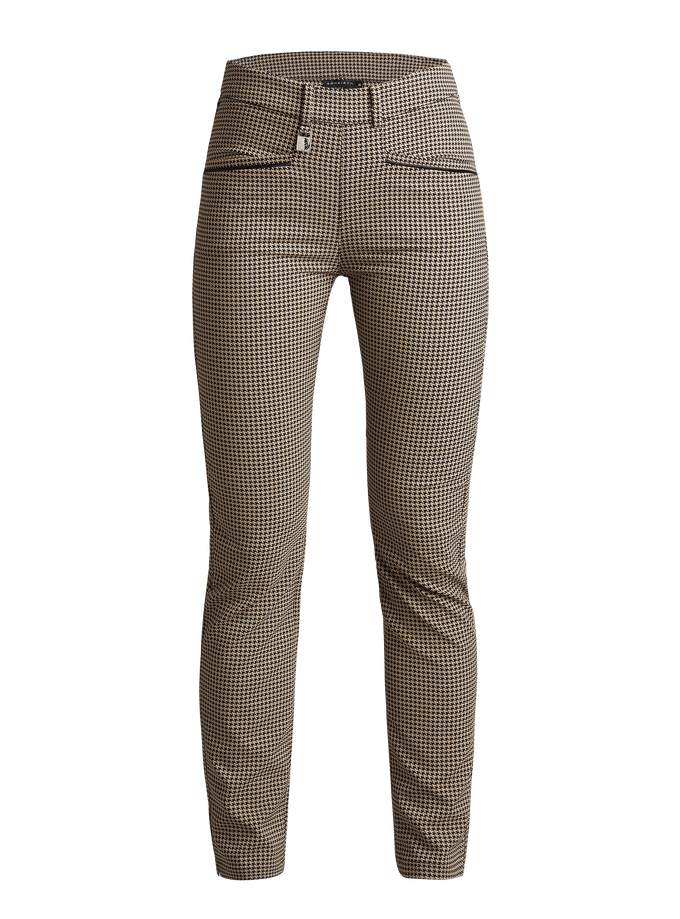 ROHNISCH Smooth Pull On Pants Beige Houndstooth Check