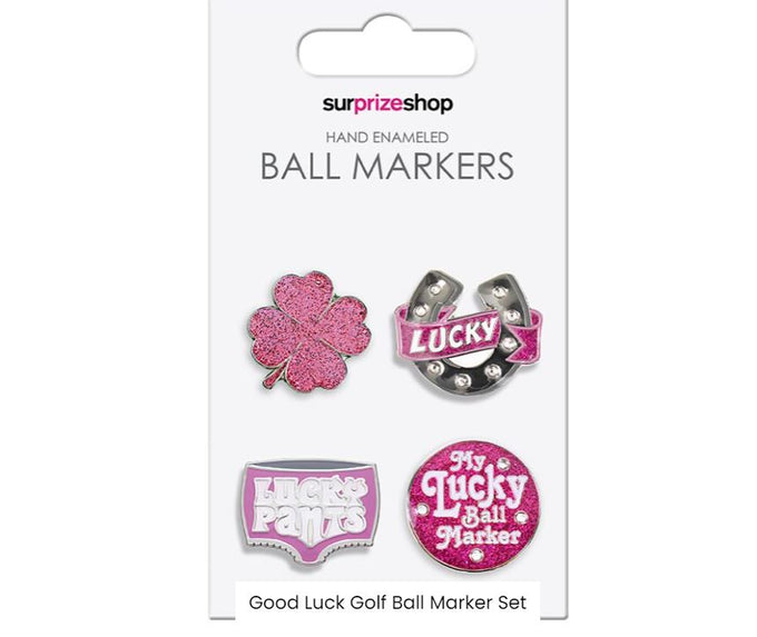 SURPRIZE SHOP Ball Markers Pink Good Luck