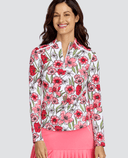 TAIL Theola Long Sleeve Polo Strawberry Blossom