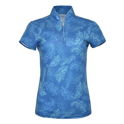 SIZE XS - PURE GOLF Skye Cap Sleeve Polo 002 Blue Feather