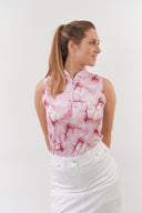 SIZE XS - PURE GOLF Lucia Sleeveless Polo 008 Pink Blossom