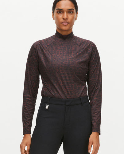 ROHNISCH Addison Printed Long Sleeve Base Layer Brown Crocco