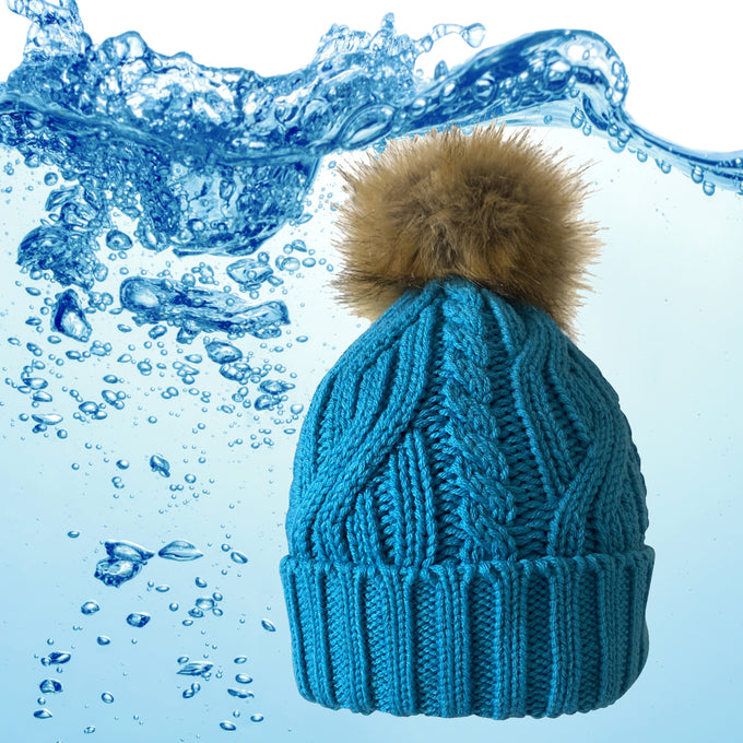 SURPRIZE SHOP Waterproof Bobble Hat Aqua