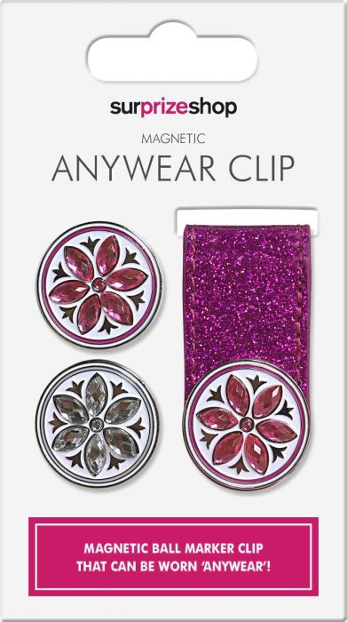 SURPRIZE SHOP Anywear Magnetic Ball Marker Clip Pink Glitter