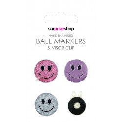 SURPRIZE SHOP Ball Marker and Cap Clip Smiley Faces